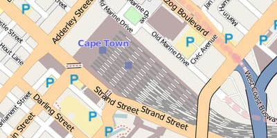 Bản đồ doanh trại đường Cape Town