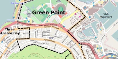 Xanh điểm Cape Town bản đồ