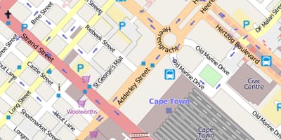 Bản đồ của heerengracht đường Cape Town
