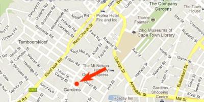 Bản đồ của khu vườn trung tâm mua sắm Cape Town