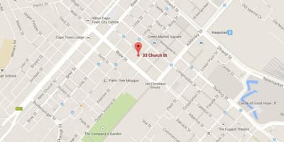 Bản đồ của nhà thờ đường Cape Town 