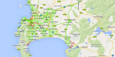 Bản đồ của sợi bản đồ Cape Town